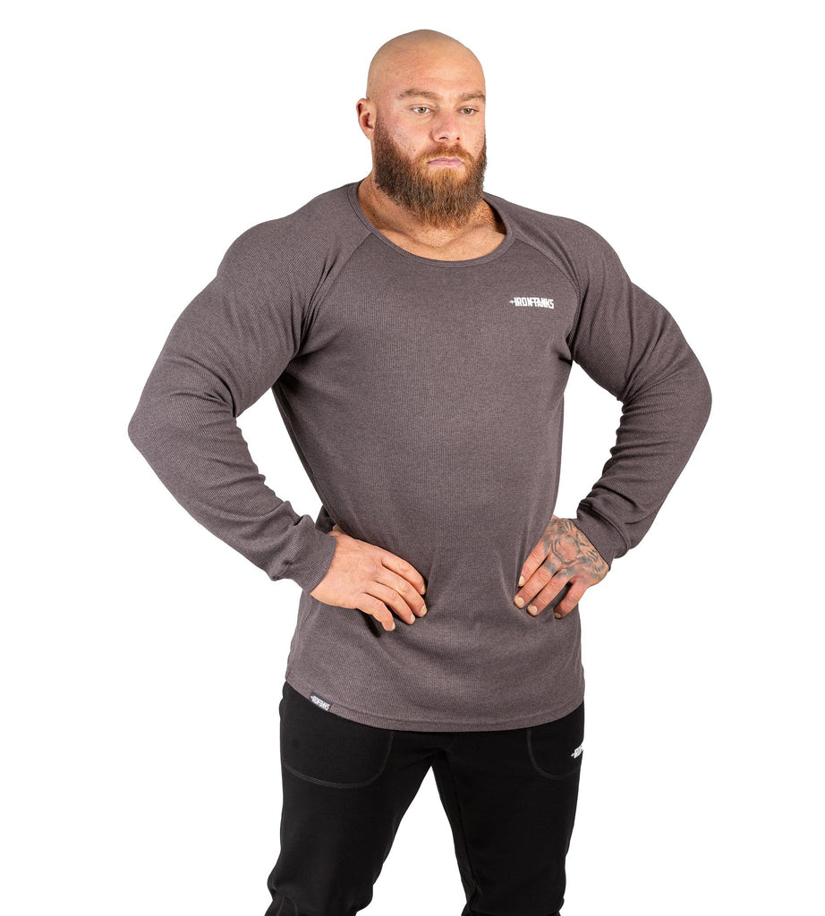 Men's Hulk Long Sleeve Top V2 Charcoal Gym Bodybuilding | Iron Tanks