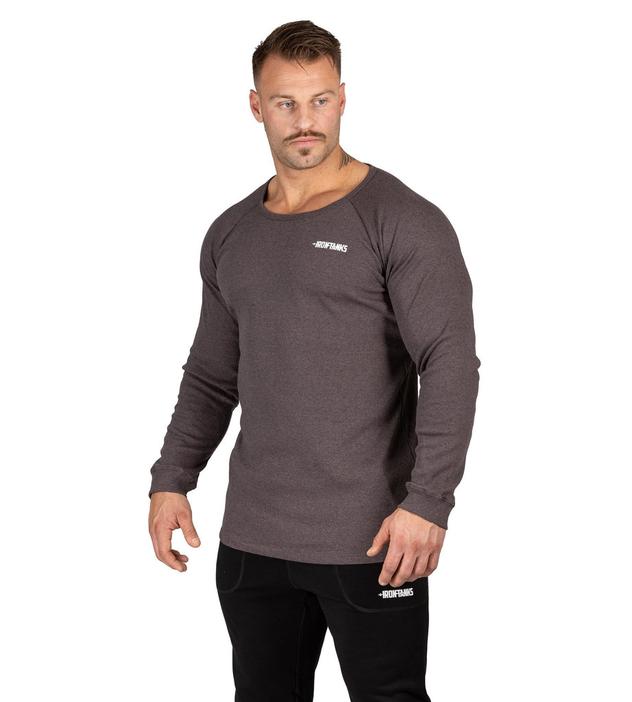 Men's Hulk Long Sleeve Top V2 Charcoal Gym Bodybuilding | Iron Tanks