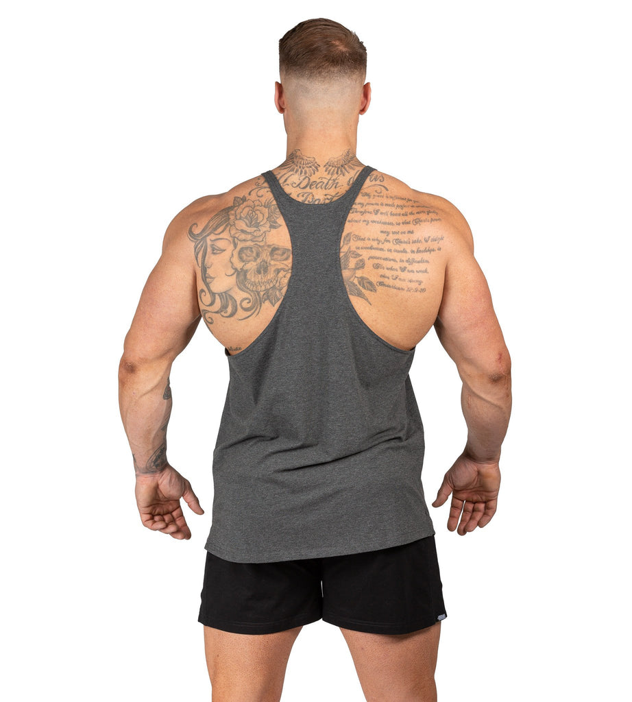 Men's Marauder Stringer Bodybuilding Gym Singlet Charcoal | Iron Tanks