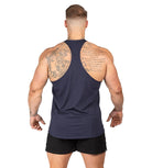 Mens Alpha T Back Navy | Gym Bodybuilding Workout Singlet | Iron Tanks