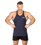 Mens Alpha T Back Navy | Gym Bodybuilding Workout Singlet | Iron Tanks