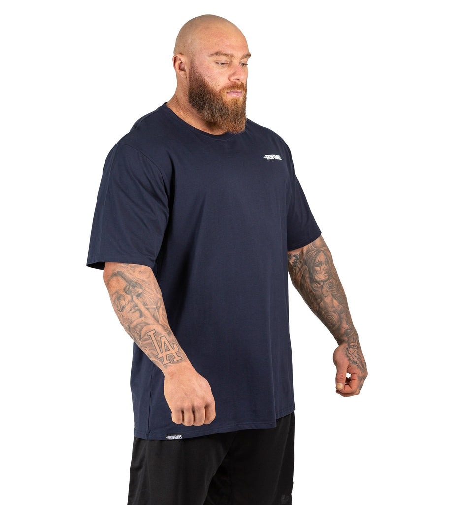 Mens Classic Tee Gym Bodybuilding Workout Top Navy Blue | Iron Tanks