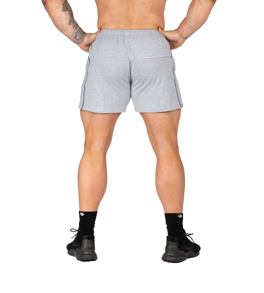 Mens Gym Shorts Grey Marle Bodybuilding Training Squats | Iron Tanks