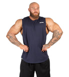 Mens Muscle Gym Singlet Tank Bodybuilding Workout Navy Blue Iron Tanks