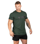 Mens Muscle Tee Bodybuilding Workout Gym Green Khaki | Iron Tanks