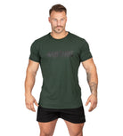 Mens Muscle Tee Bodybuilding Workout Gym Green Khaki | Iron Tanks