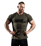 Mens Muscle Tee Bodybuilding Workout Gym Green Khaki | Iron Tanks