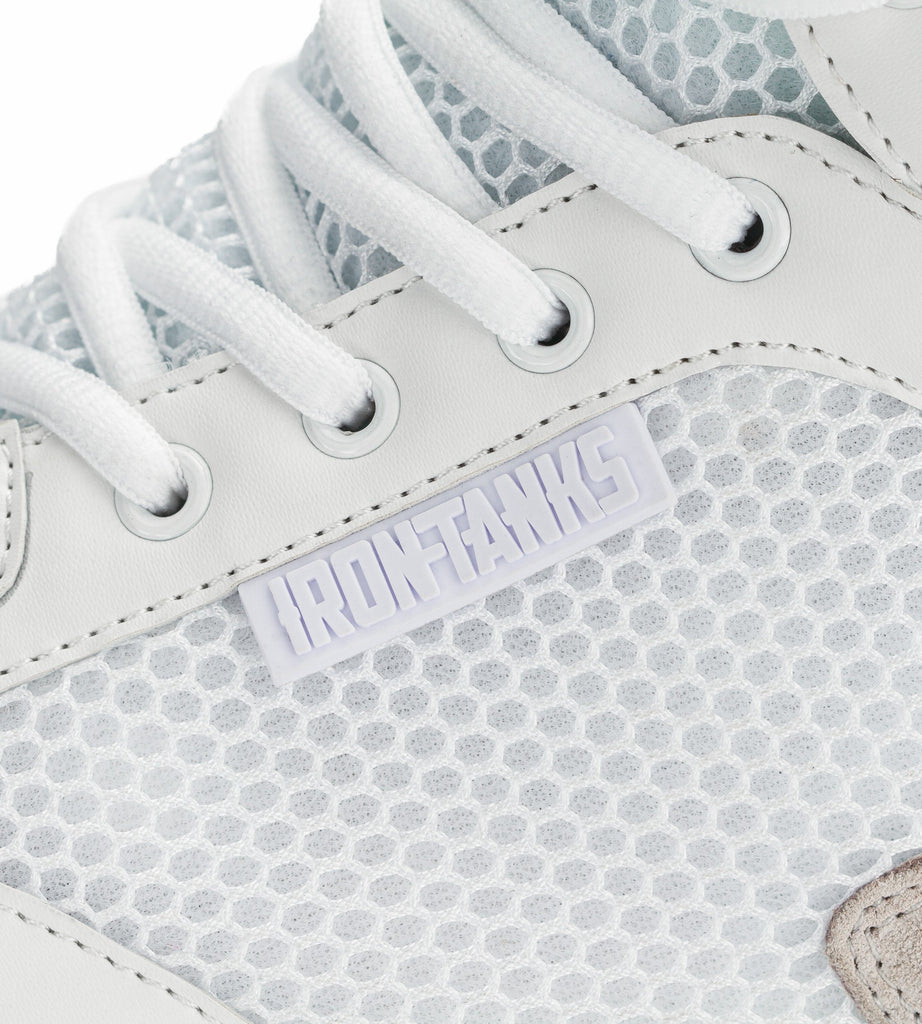 Titan III Gym Shoes White | Deadlift Bodybuilding Flat Iron Tanks